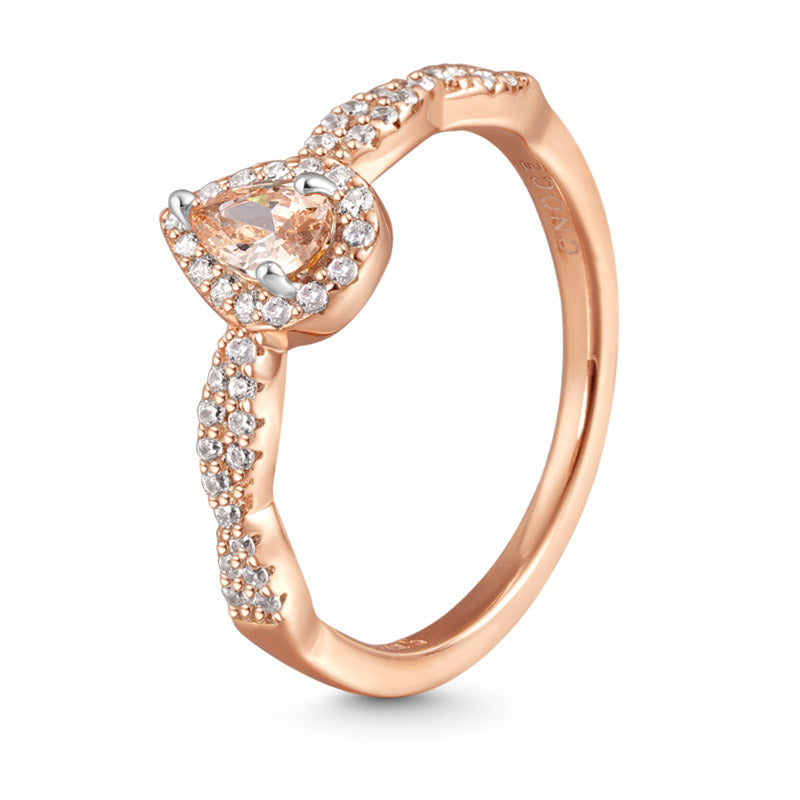 Twisted Teardrop Ring 925 Sterling Silver 18K Rose Gold Plated_2