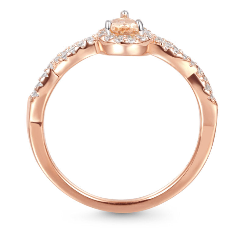 Twisted Teardrop Ring 925 Sterling Silver 18K Rose Gold Plated_3