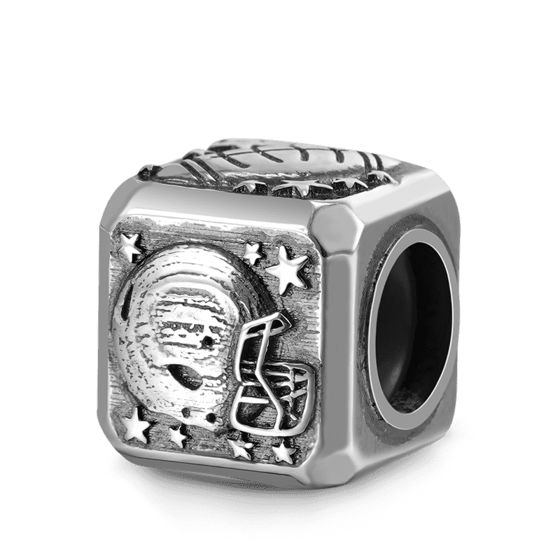 Football Vintage Bead & Customized Classic Beads S925 Sterling Silver with Gift Copper Black Leather Men's Bracelet Jewelry for Men_3