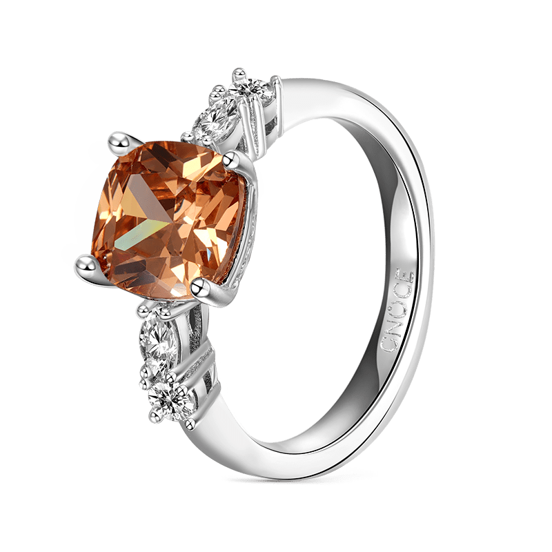 Gnoce Brown Square Sparkle Wishbone Ring Set_4