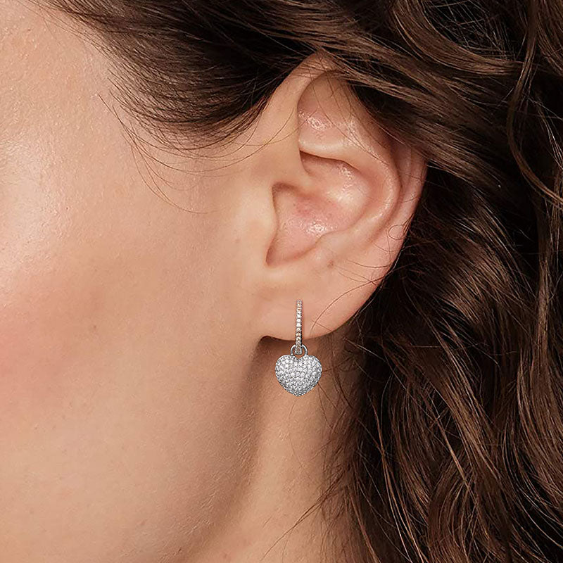 Gnoce Sparkling Pave Gems Heart Hoop Earrings_3