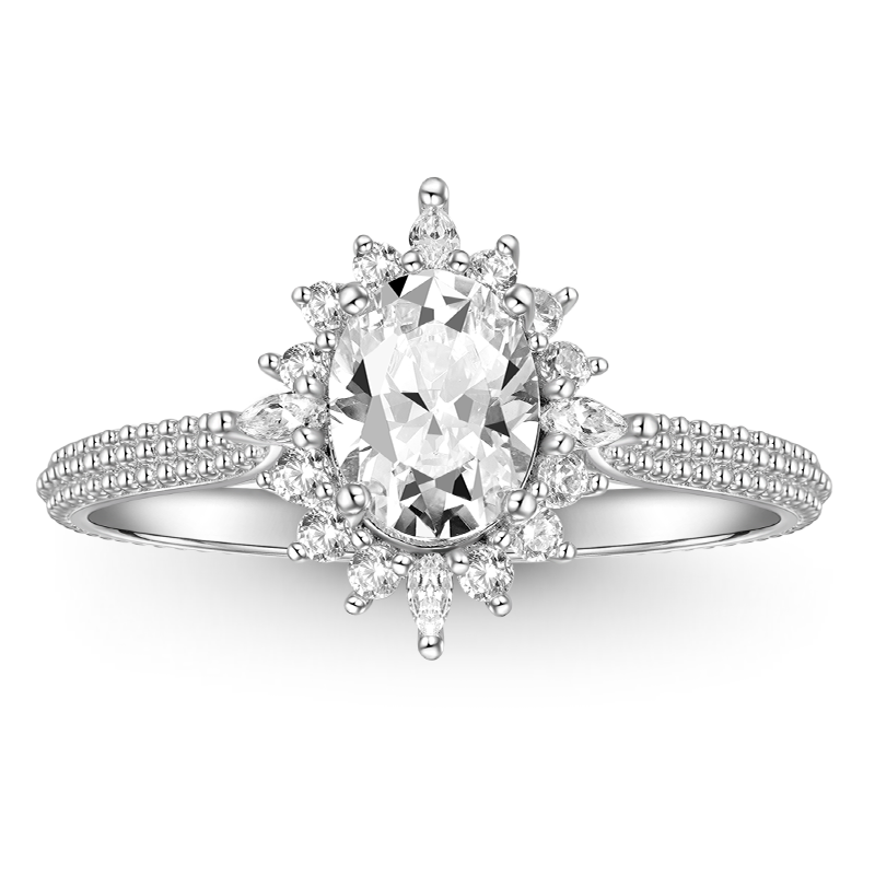 Gnoce Shimmering Four Prong Oval Cut Promise Ring_1