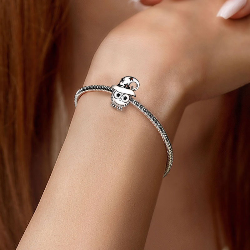 Gnoce Owl with Witch Hat Gift Charm_5
