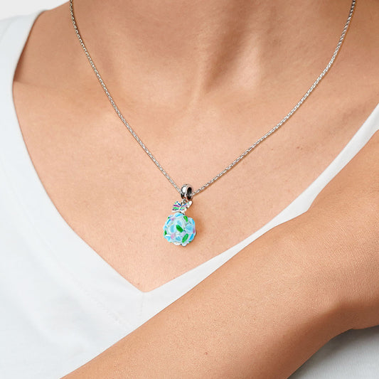 Gnoce Butterfly & Flowers Globe Pendant Dangle Charm_6