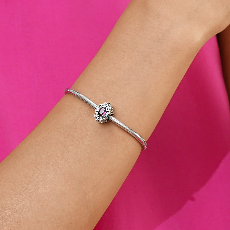 Gnoce Vintage Red CZ Stone Charm_5