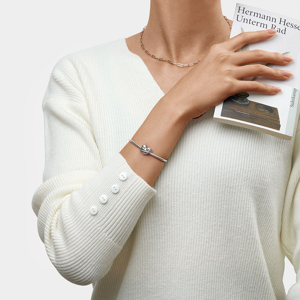 Gnoce "with you" Loving Planet Heart Charm_4