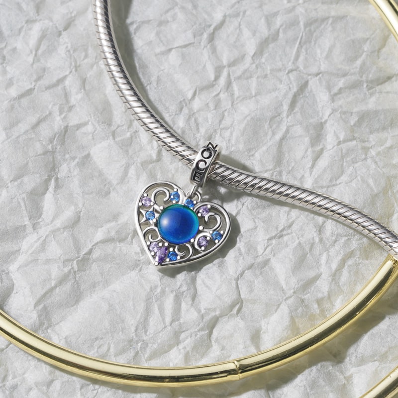 Gnoce Magic Heart Mood Pendant Dangle Charm_3