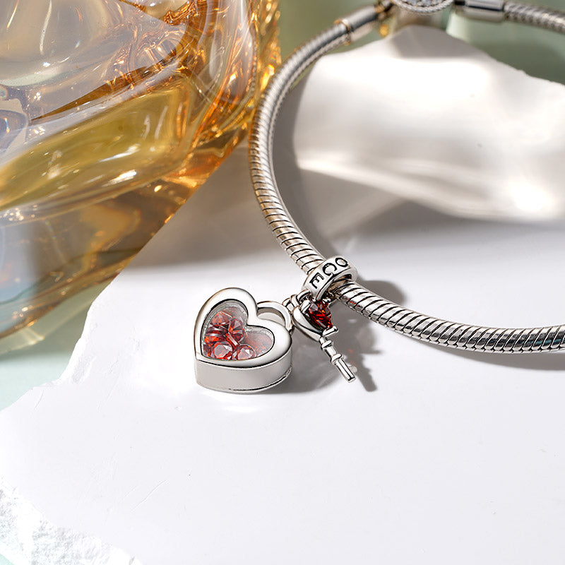 Gnoce Love Lock Double Pendant Dangle Charm_3