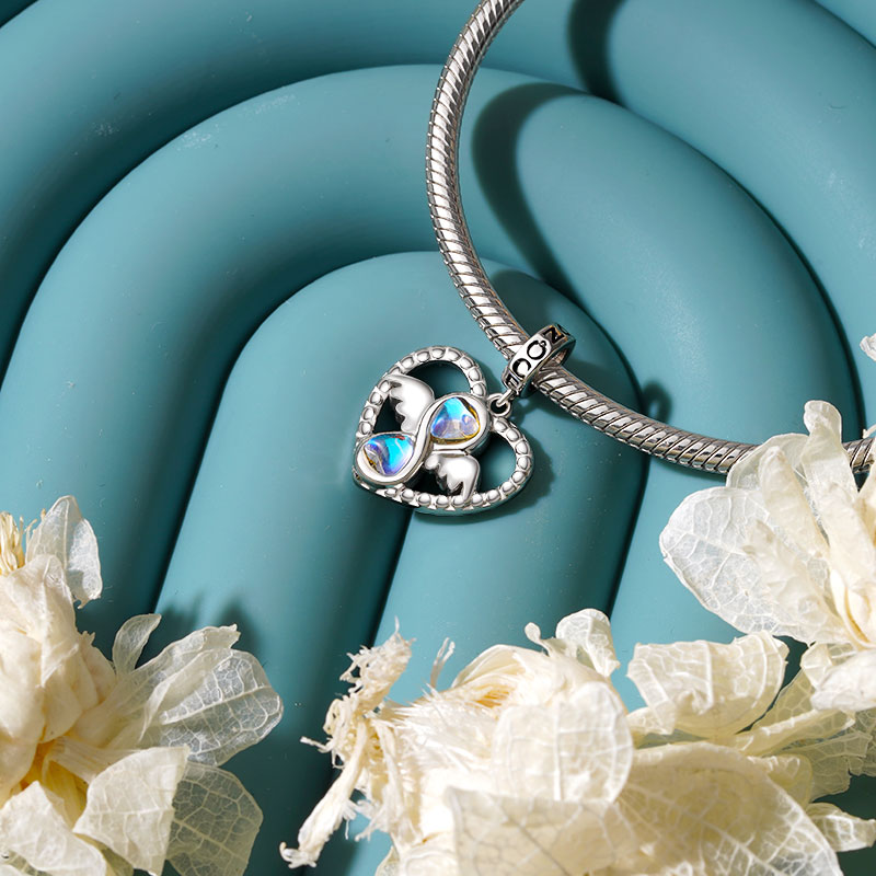 Gnoce Infinite Love Heart Moonstone Pendant Dangle Charm_3