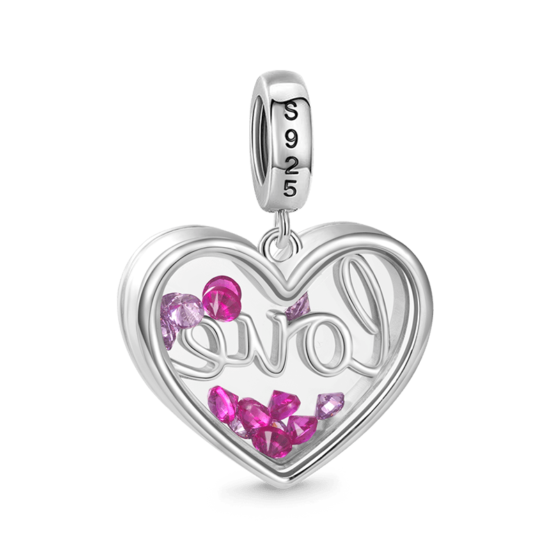 Gnoce Pink Lover Heart Pendant Dangle Charm_2