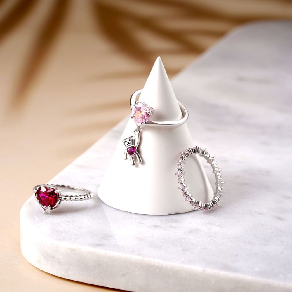 Gnoce Bear Hug Triple Pink Stackable Ring Set_2