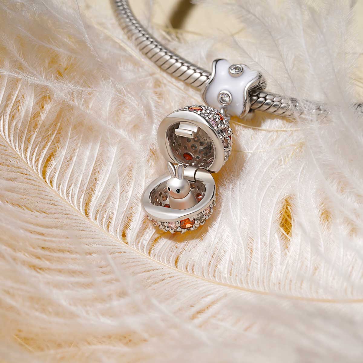 Gnoce Rabbit in Egg Easter Gift Pendant Dangle Charm_3