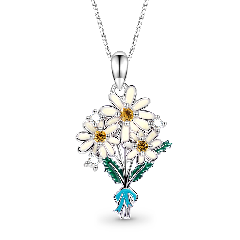 Gnoce Daisy Flowers Necklace_1