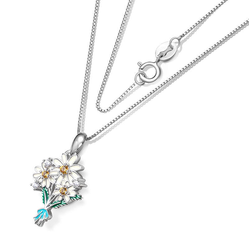 Gnoce Daisy Flowers Necklace_2