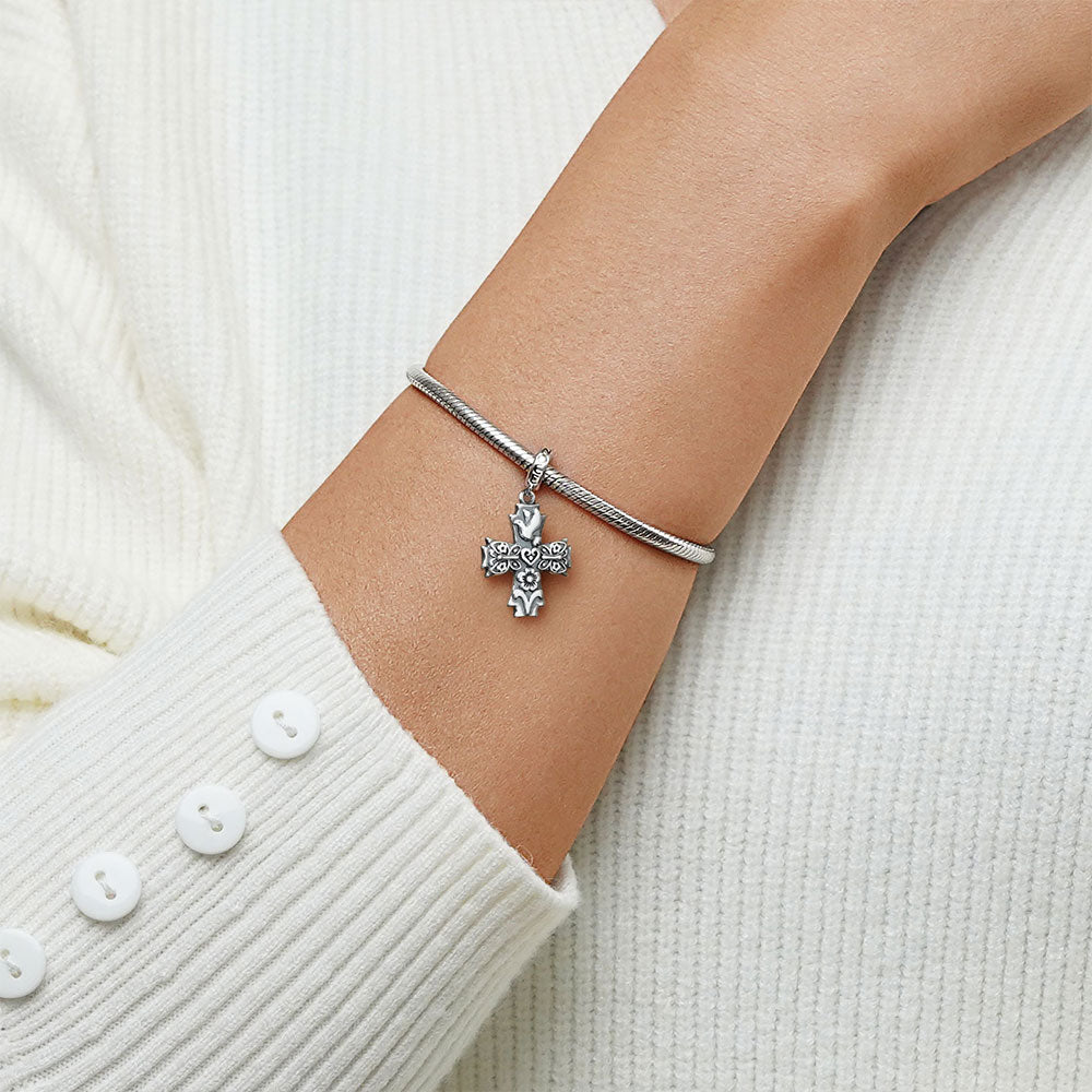 Gnoce Love Spring Cross Pendant Dangle Charm_5