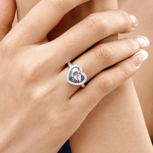 Gnoce Confetti Shaker Heart-cut Ring_5