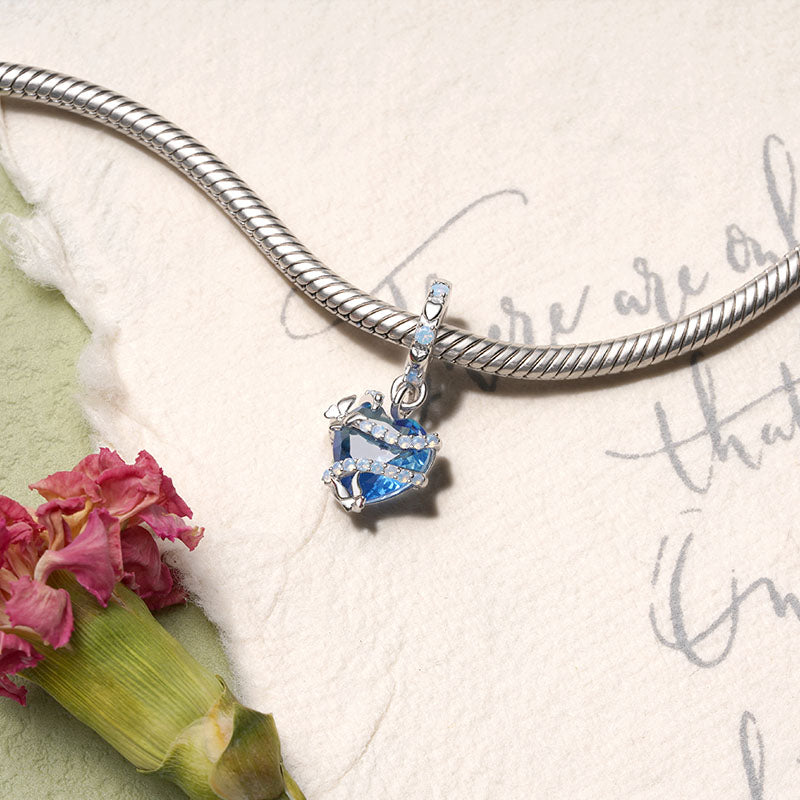 Gnoce Blue Magic Heart Pendant Dangle Charm_3