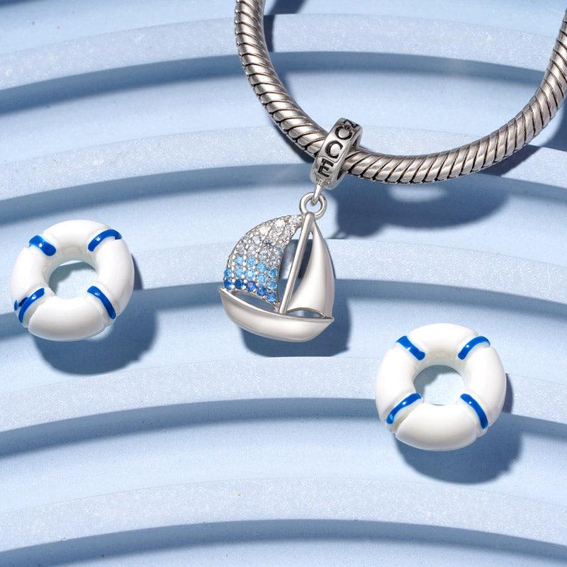 Gnoce Sailing Boat Pendant Dangle Charm_3