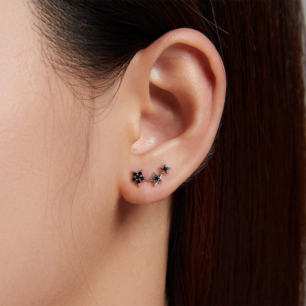 Gnoce Black Star Stud Earrings_5