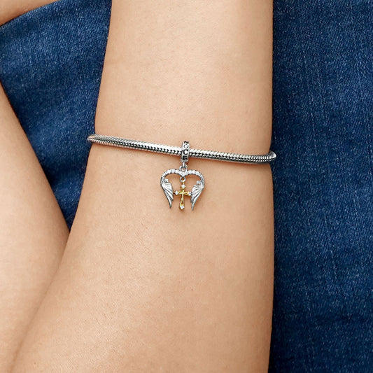 Gnoce Angel Wings Cross Pendant Dangle Charm_4