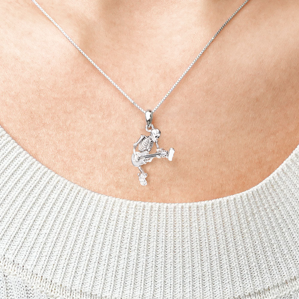 Gnoce Guitar Rock Skull Necklace_4