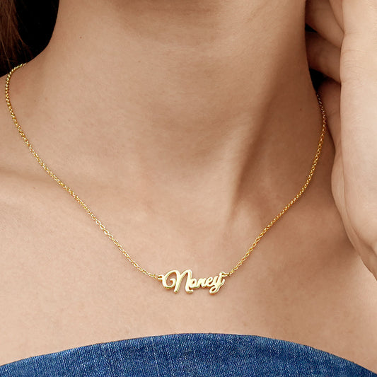 Gnoce "You Are My Sun" Personalized Calligraphy Style Gold Name Necklace_3