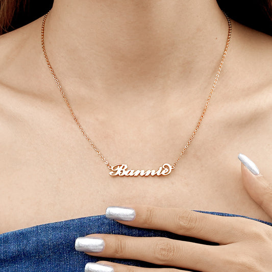 Gnoce "Crystal Love" Personalized Carrie Rose Gold Name Necklace- For The Special One "_3