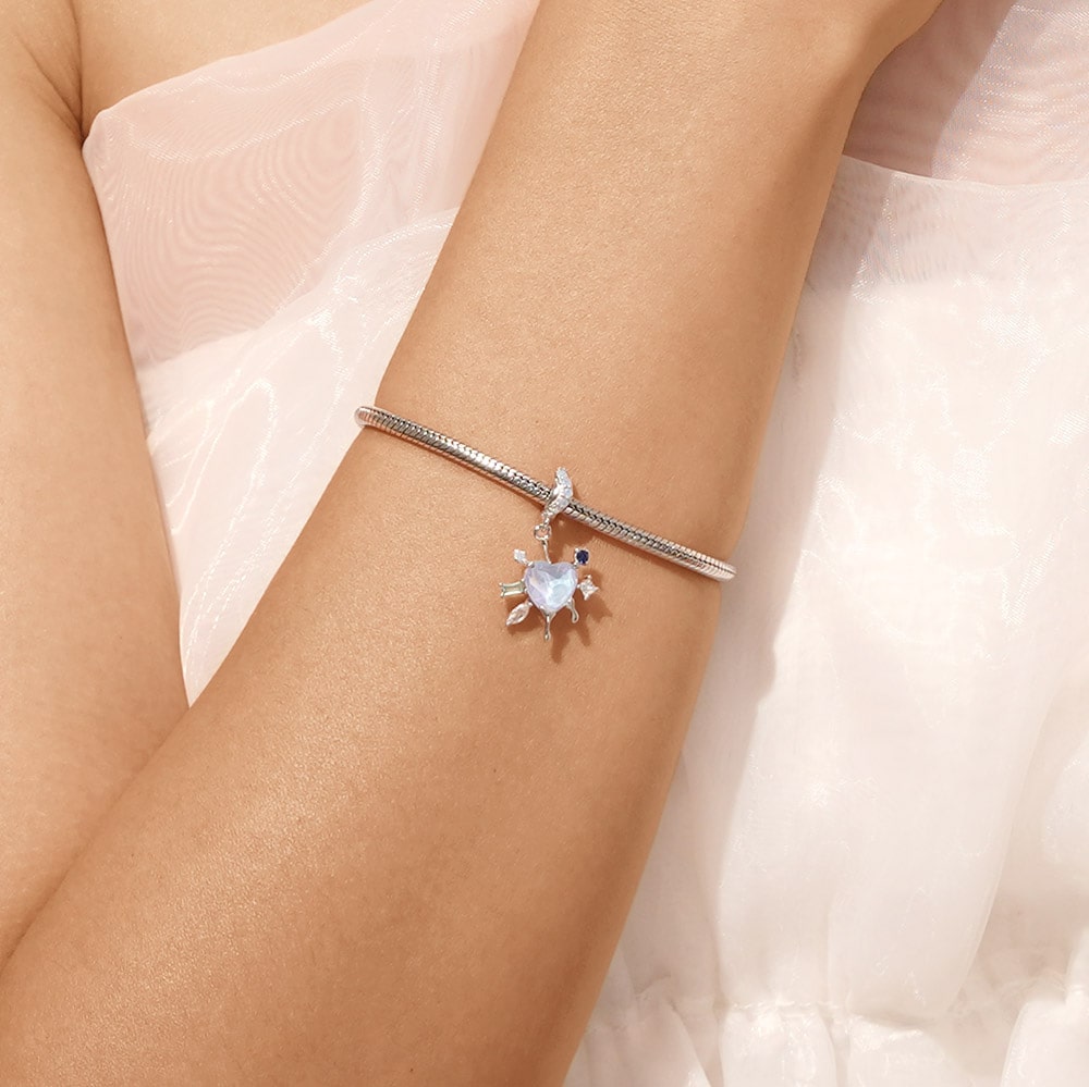 Gnoce Winter Love Snowflake Pendant Dangle Charm_7