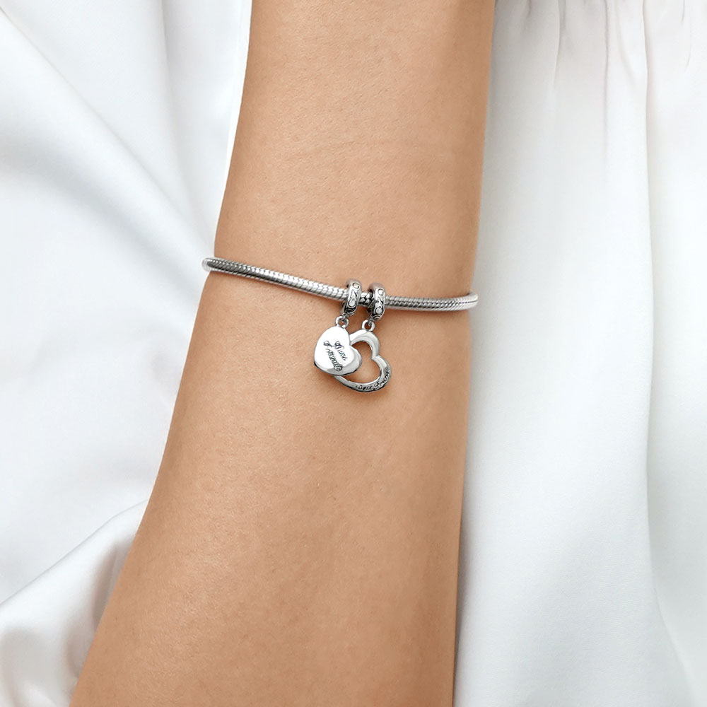 Gnoce Best Friends Heart Pendant Dangle Charm_6