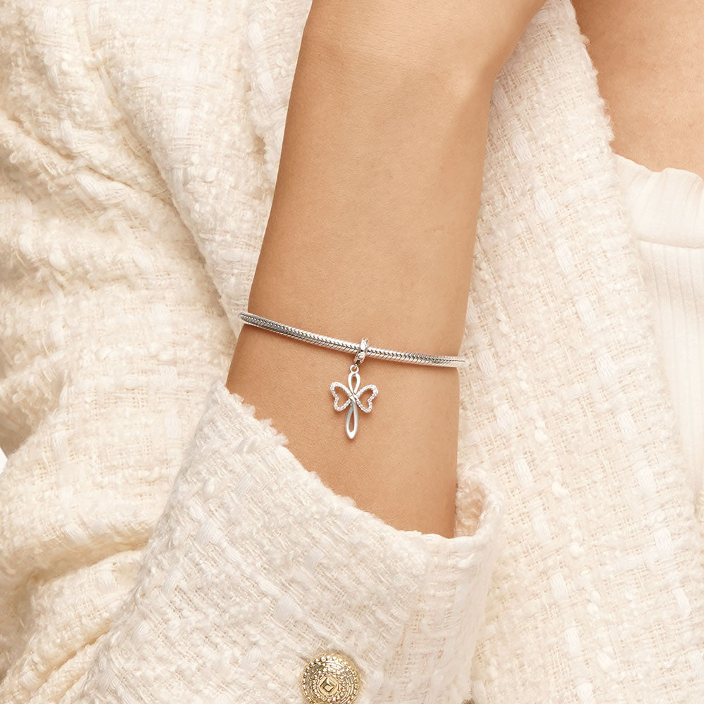 Gnoce Heart Cross Pendant Dangle Charm_5