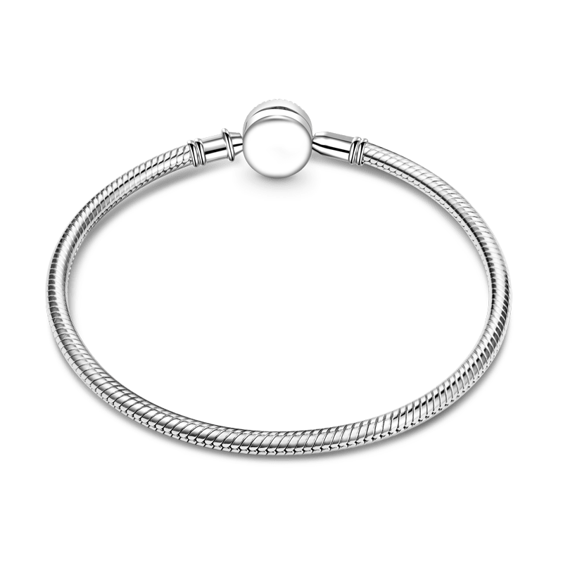 Gnoce White Snowflake Basic Snake Chain Bracelet_2