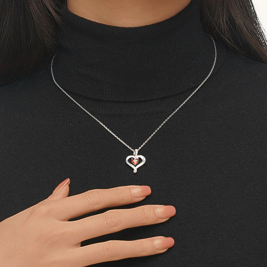 Gnoce Birthstone Heart Personalized Necklace_7