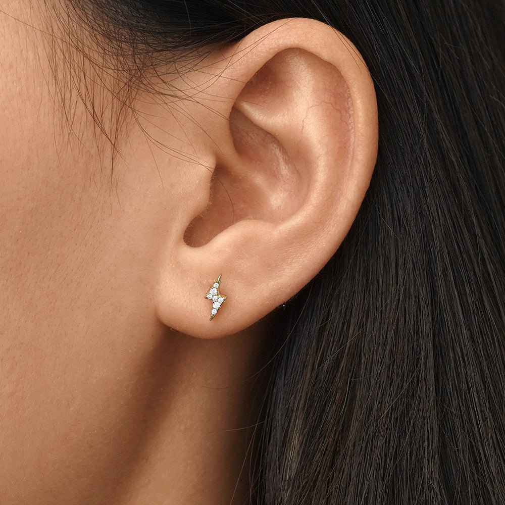Gnoce Lightning Bolt Stud Earrings_7