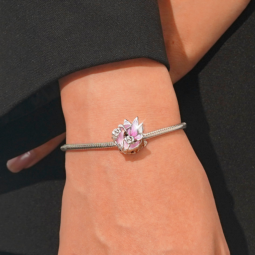 Gnoce Pink Butterfly Moon Rose Charm_6