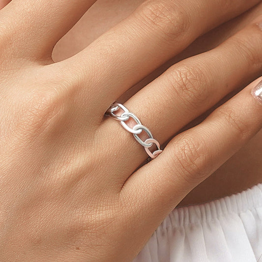 Gnoce Iconic Twist Silver Band Ring_5