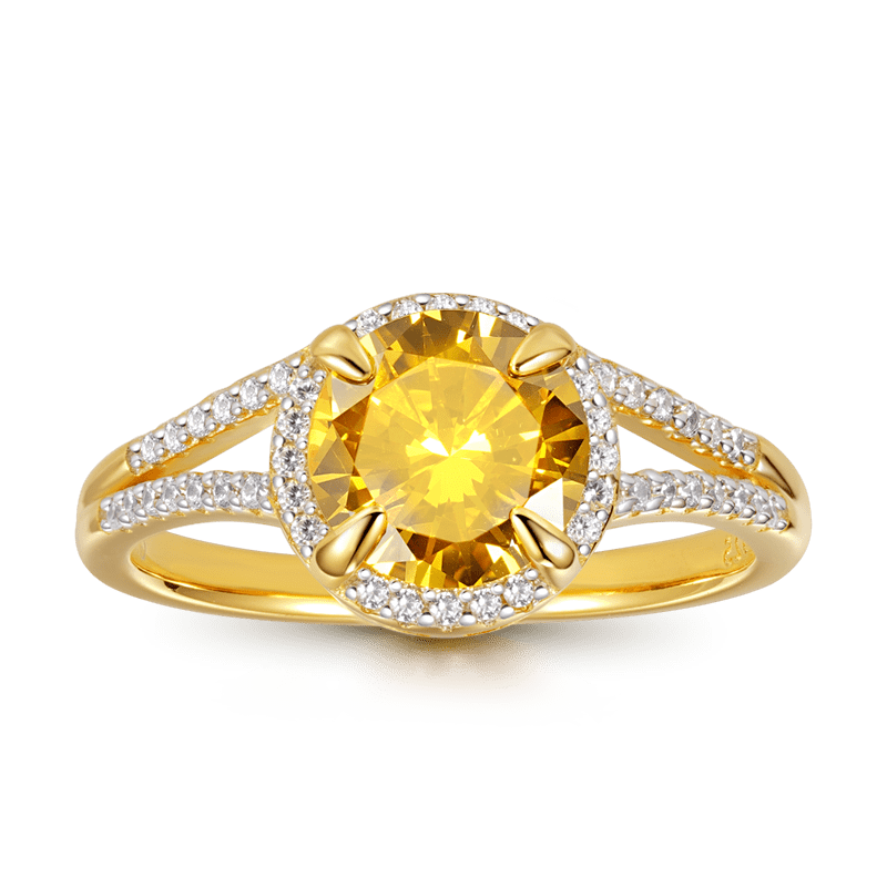 Gnoce Yellow Round-cut Promise Ring_1