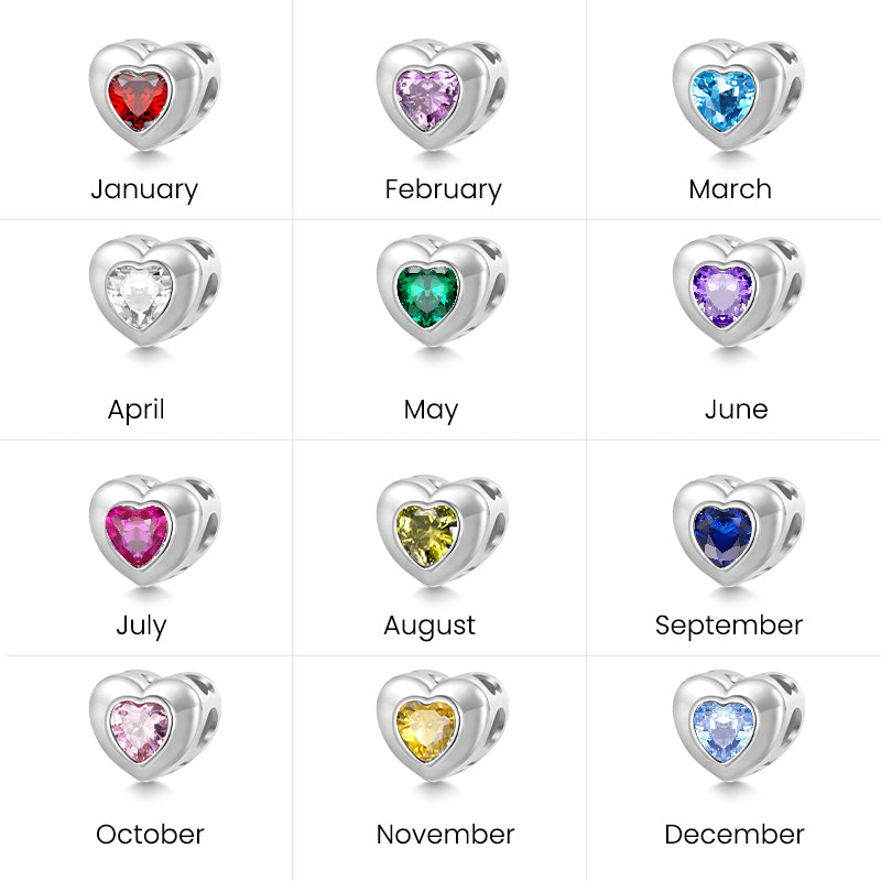 Gnoce "I held you every second of your life" Heart Birthstone Charm_7