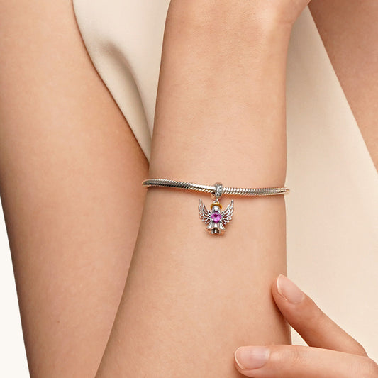Gnoce Angel Wings Embraces Heart Birthstone Charm_6