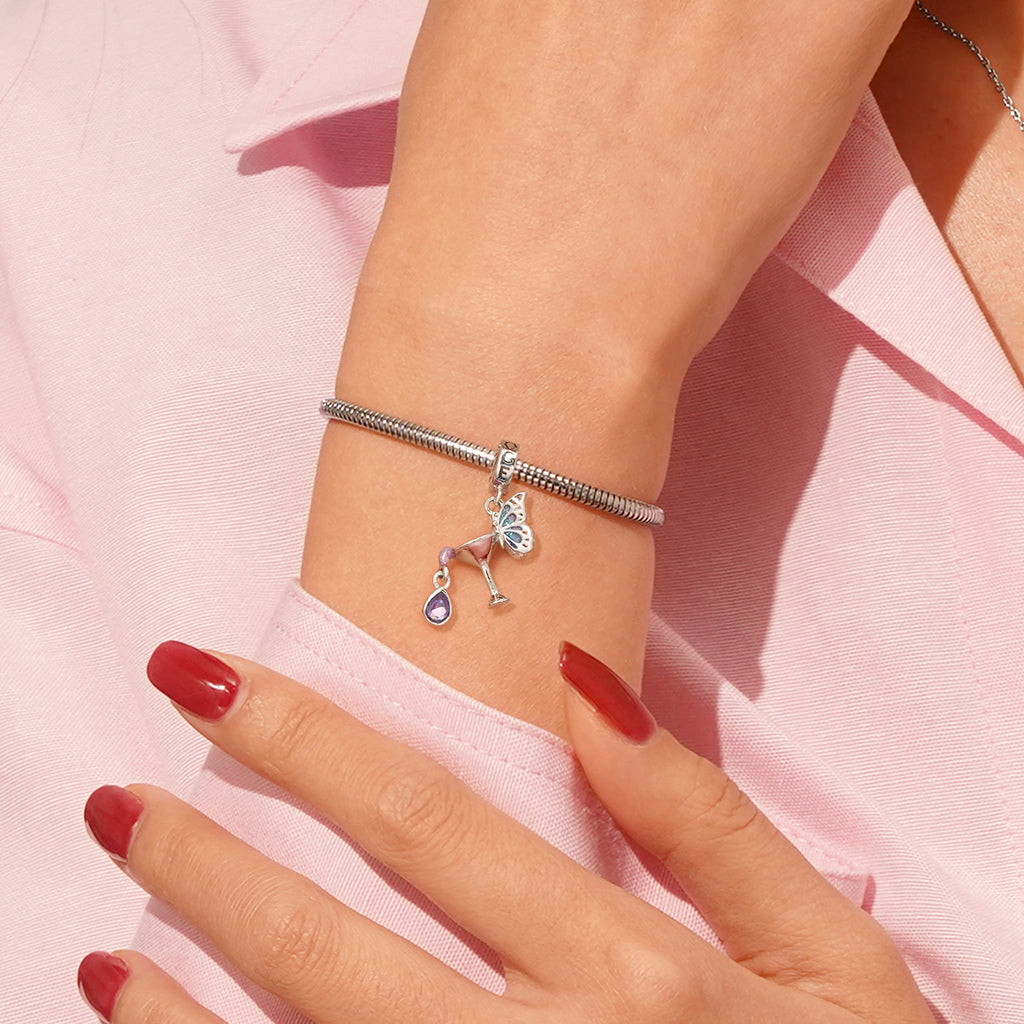 Gnoce Cocktail Butterfly Pendant Dangle Charm_6