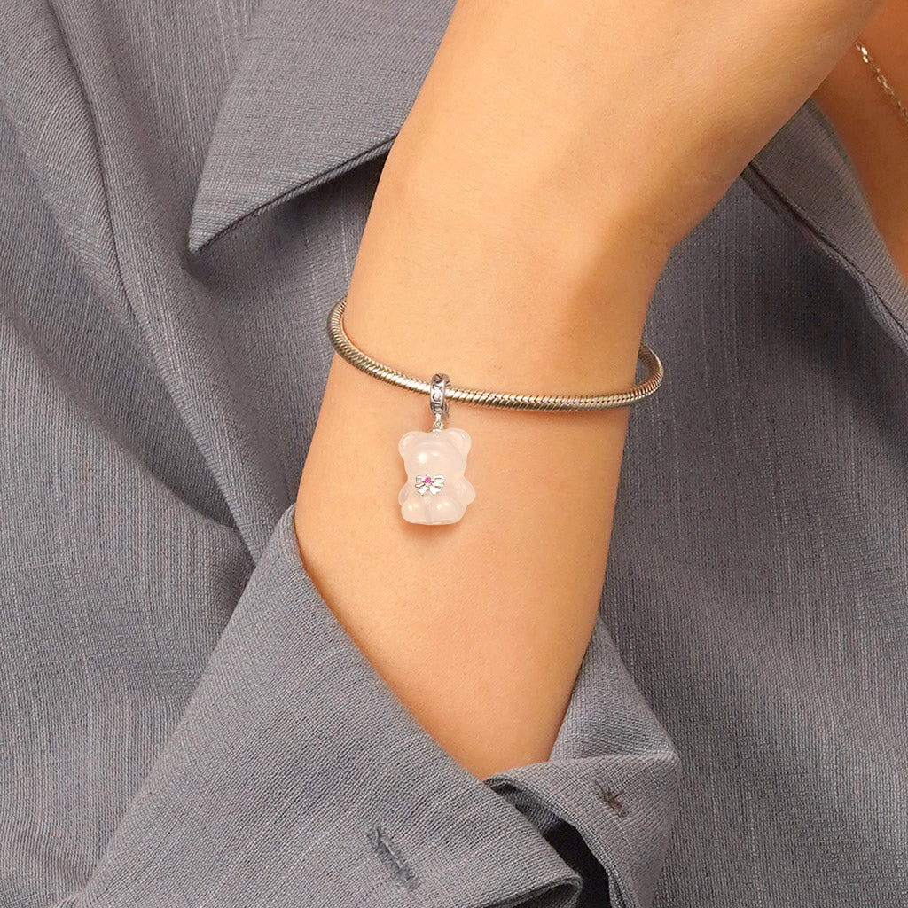 Gnoce Chalcedony Gummy Bear Pendant Dangle Charm_6
