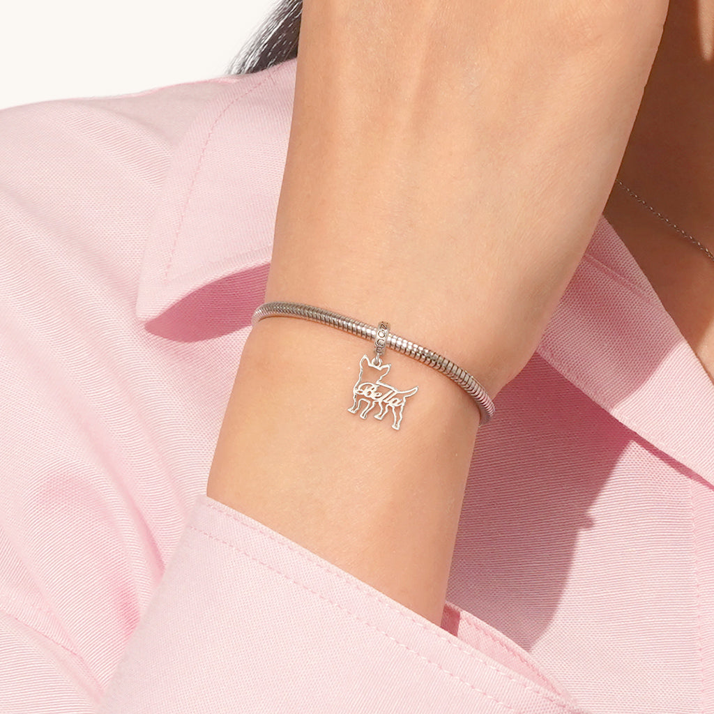 Gnoce Engravable Chihuahua Pendant Dangle Charm_7