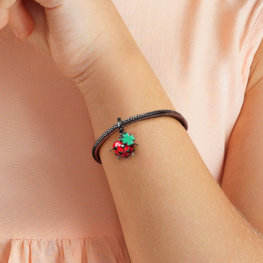 Gnoce Ladybug & Four Leaf Clover Doule Pendant Dangle Charm_4