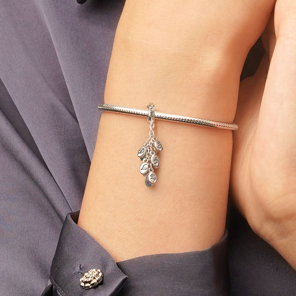 Gnoce Egg-shaped Birthstone Engravable Leaves Pendant Dangle Charm_7