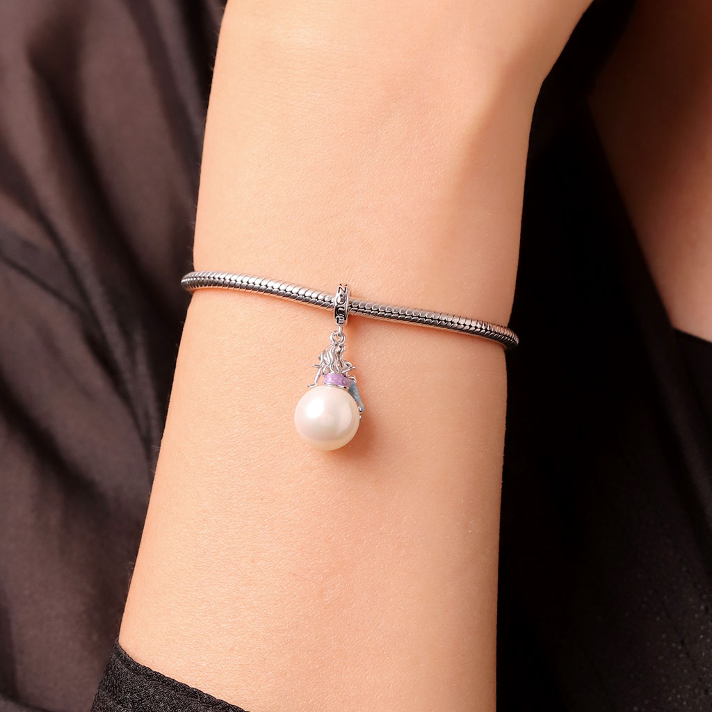 Gnoce Mermaid Pearl Pendant Dangle Charm_6
