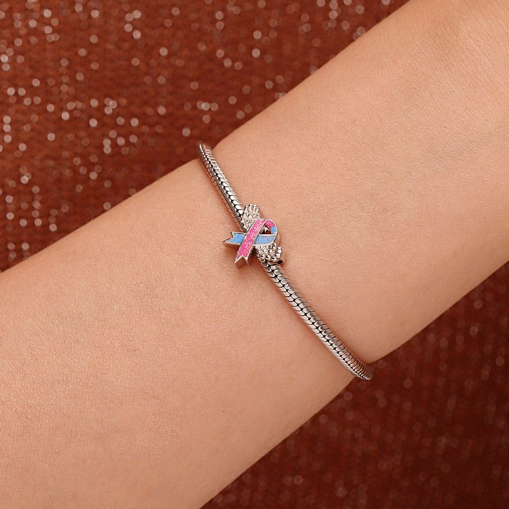 Gnoce Pink & Blue Ribbon Angel Memorial Charm_4
