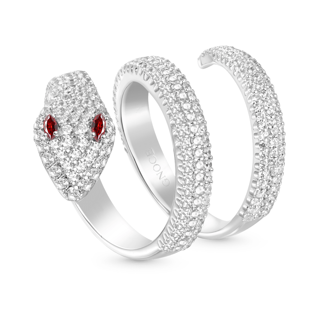 Gnoce Brilliant Diamond Pave Snake Wrap Rings_1