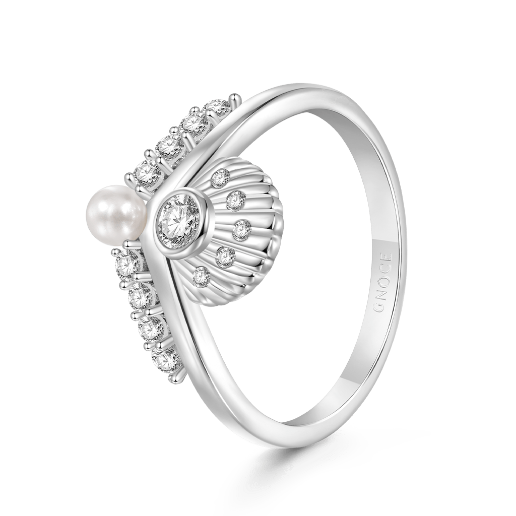 Gnoce Shell-Shaped White Zircon Ring_2