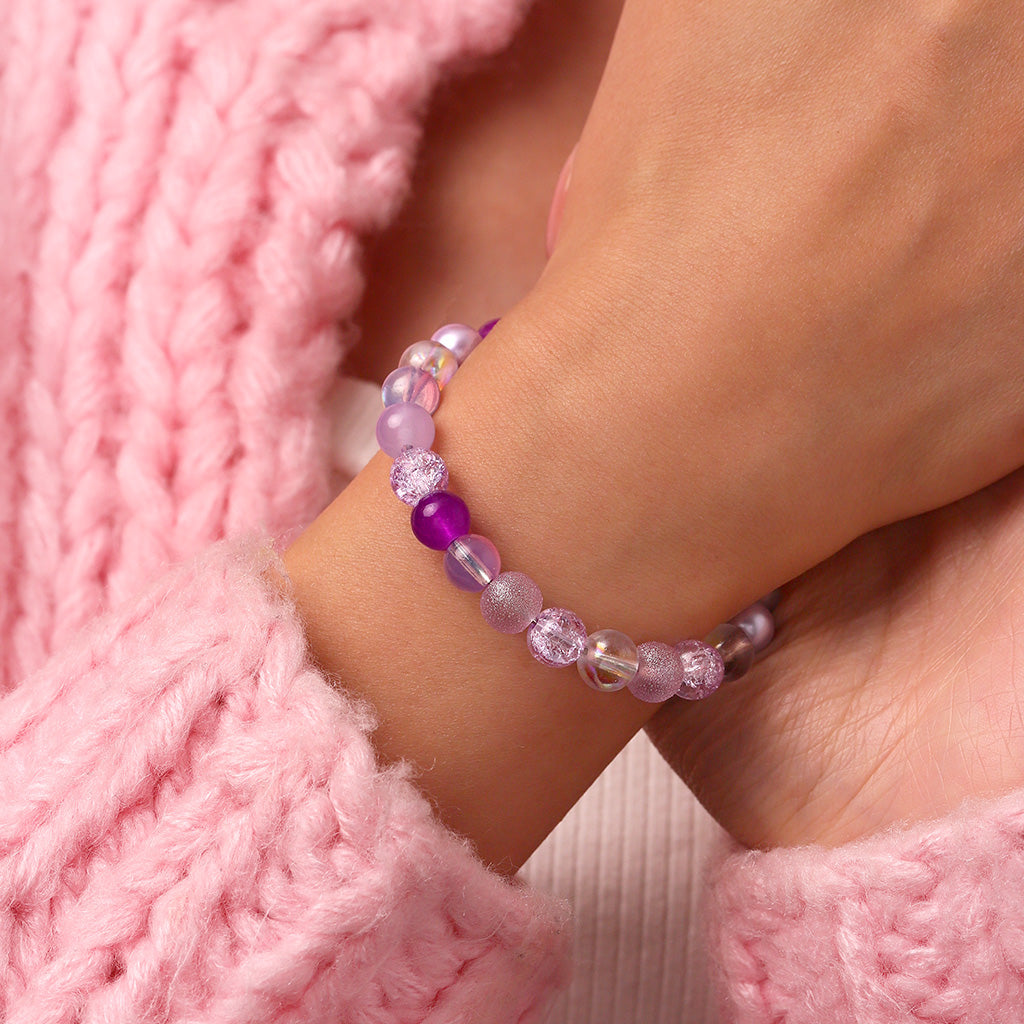 Gnoce Lilac Purple Glass DIY Beaded Bracelet_6