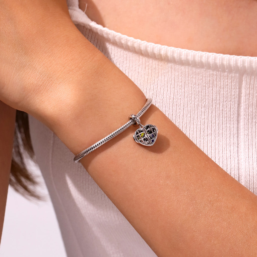 Gnoce Openable Heart Window & Glow-in-the-Dark Galaxy Pendant Dangle Charm_7