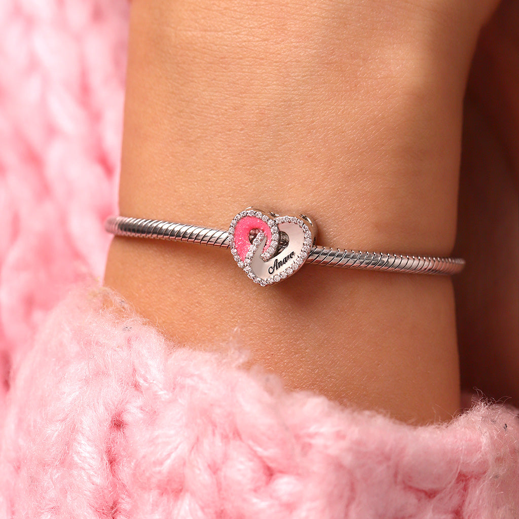 Gnoce Mother's Day Heart Hollow Engravable Photo Charm_4